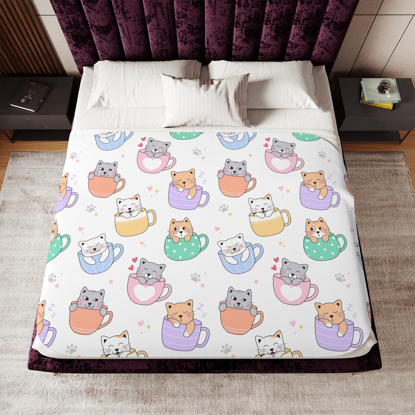 Cozy Cat Sherpa Blanket